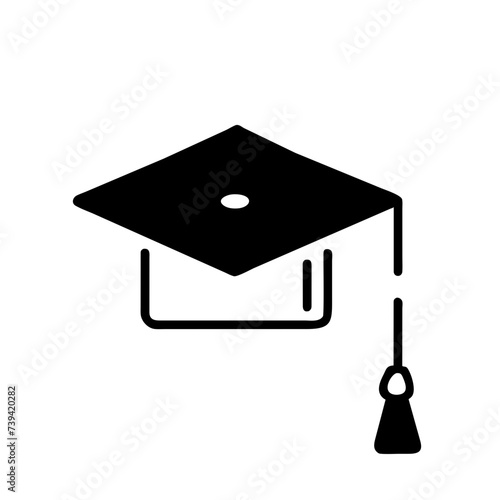 Graduation Cap Icon: Academic Cap Outline and Filled Vector - A Symbol of Education Achievement.