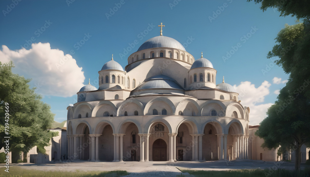 Beautiful Church of the Holy Basilica of St John Turkey. Generative AI