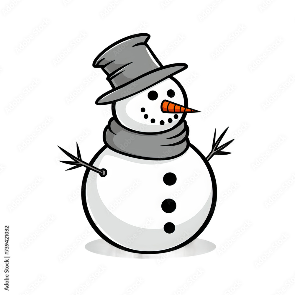 snowman with a broom