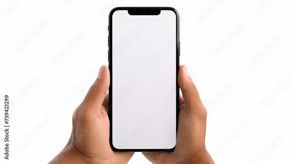 Mobile phone mockup with blank white screen in human hand, 3d render illustration put on a sweater, hold a smartphone Mobile digital device in arm isolated on white Mobile phone mockup with blank white screen in human hand, 3d render illustration put on a sweater, hold a smartphone Mobile digital device in arm isolated on white