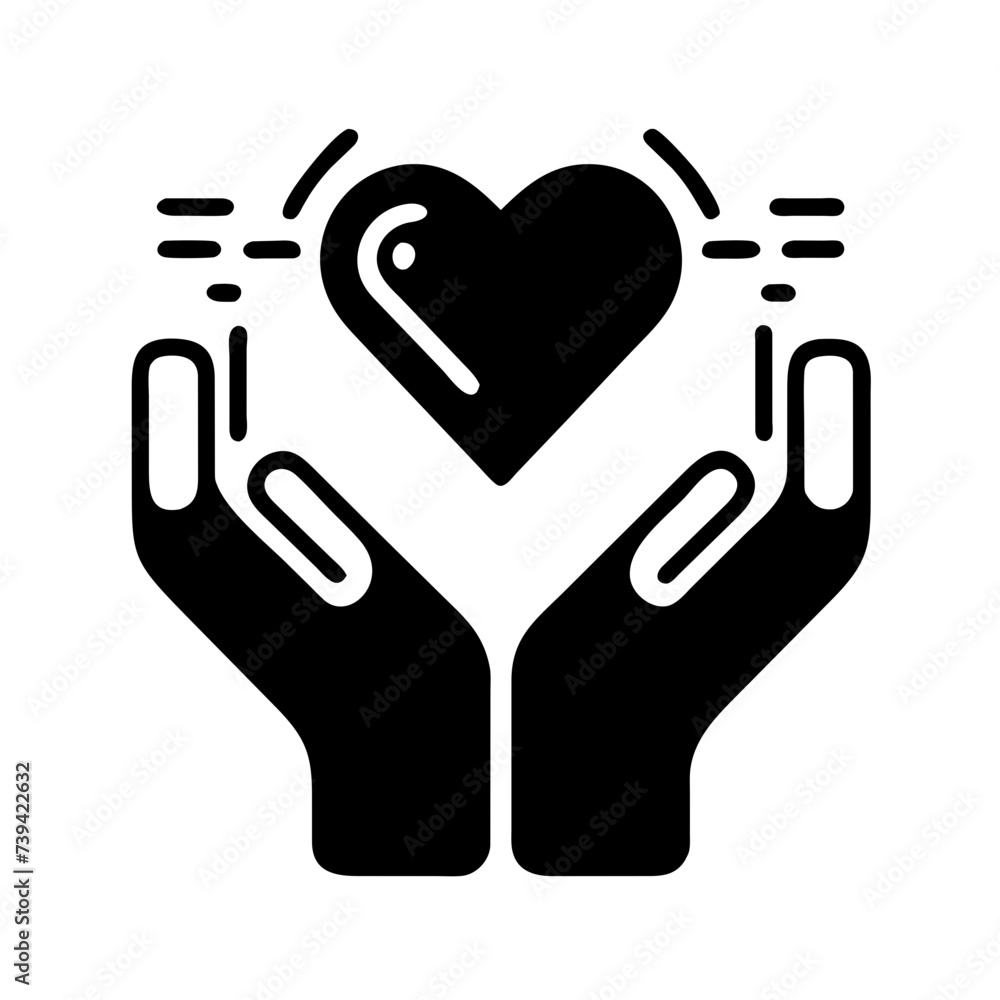Hands Holding Heart: Charity or Give Love - A Symbol of Care and Compassion. Hands Holding Heart: Charity or Give Love - A Symbol of Care and Compassion.