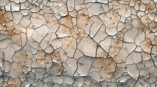 Seamless broken cracks background texture. Barren drought concept wallpaper or dry desert backdrop, generative AI