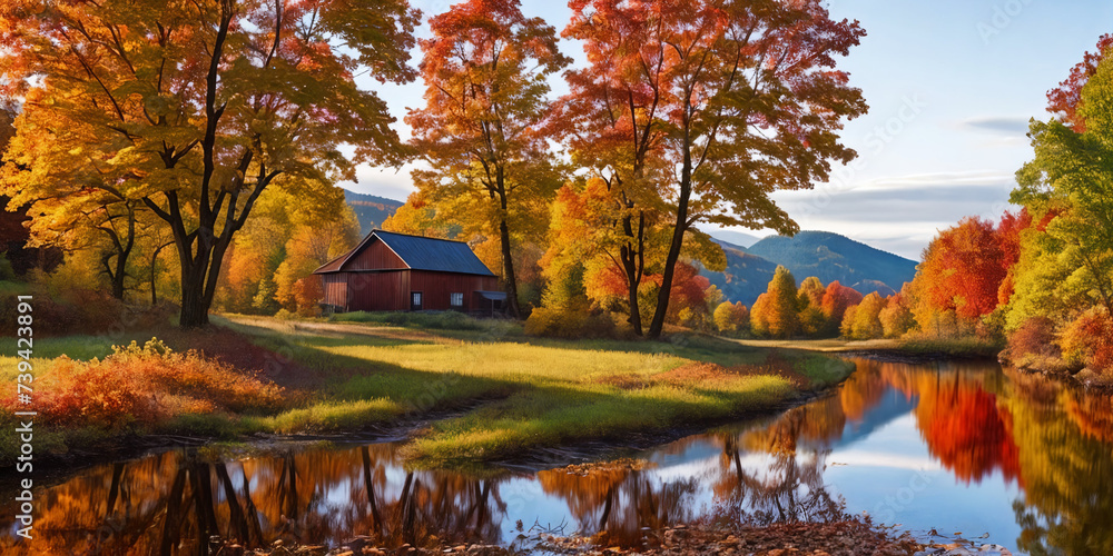 Obraz premium An inviting autumn scene. Generative AI.