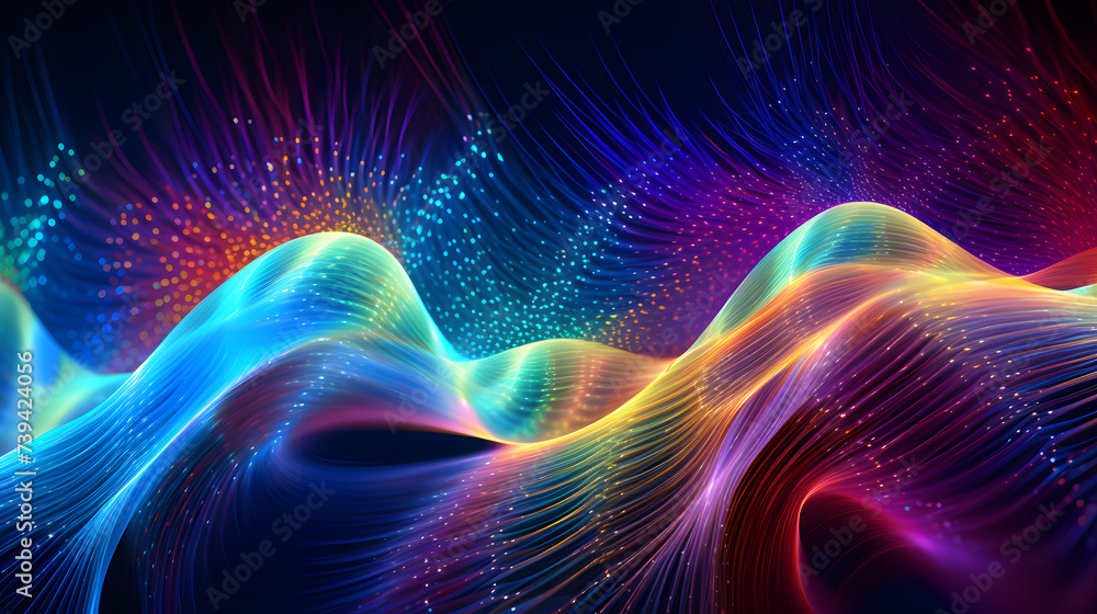 3d illustration of abstract background with dynamic waves, lines and particles 3d illustration of abstract background with dynamic waves, lines and particles