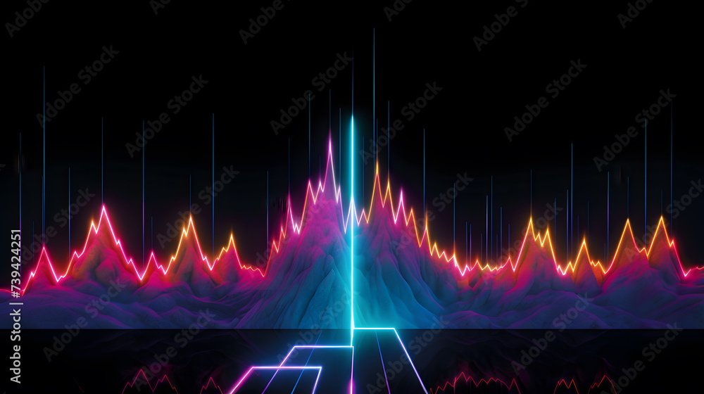 3d render, abstract background with neon lights, lines and waves 3d render, abstract background with neon lights, lines and waves