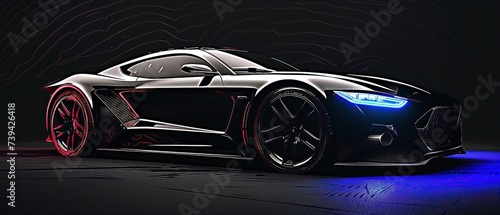 car, golden car, neon car, white car, black car, sports car wallpaper concept, new car launch, car, dark, sport, ai generated