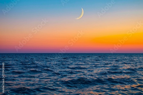 Abstract background of amazing crescent moon