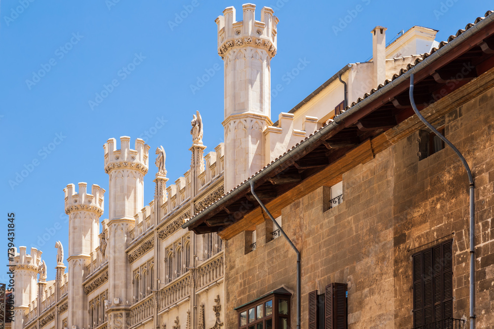 Neo-Gothic facade of the Consell Insular de Mallorca.