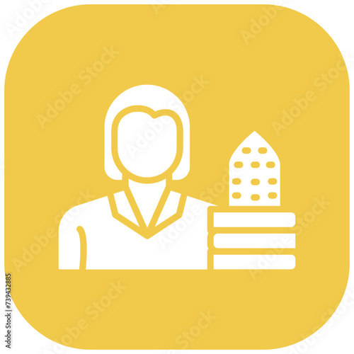 Woman Ironing Clothes Icon