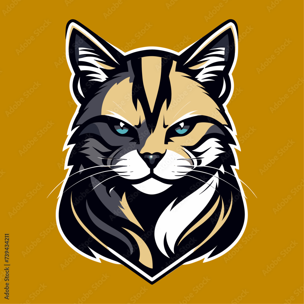 Fototapeta premium illustration of a cat head vector