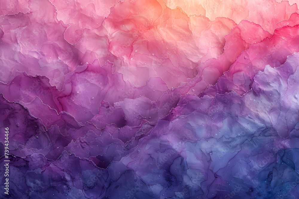 Fondo abstracto textura de acuarela en papel rugoso en capas en tonos rosa, morado y azul