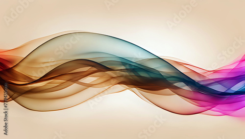 Colorful abstract smoke on beige background