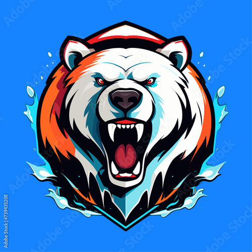 scream bear head vector logo