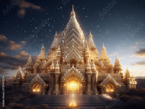 an ancient Hindu temple covered in gold and diamonds © ProArt Studios