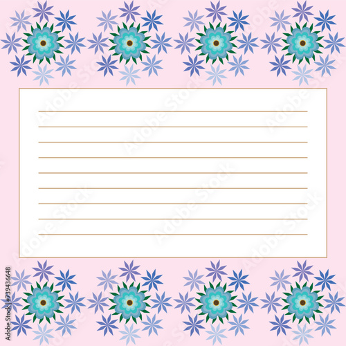 Frame for a children's photo album with flowers. Editable vector illustration for birthday invitations, cards and greeting cards.