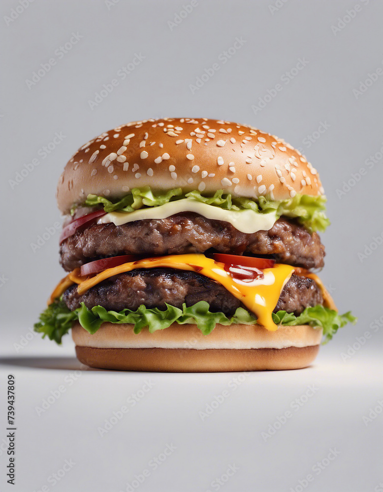 king burger, isolated white background, copy space for text
king burger, isolated white background, copy space for text