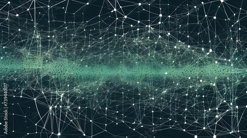 An abstract visualization of deep learning algorithms, with layers of interconnected nodes processing information. photo