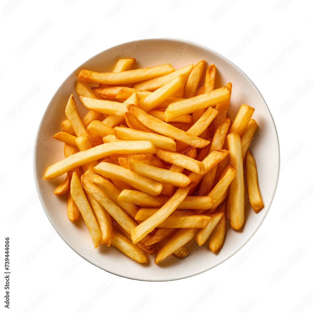 french fries on white background french fries on white background