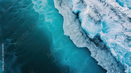 Aerial view of glacial water. 