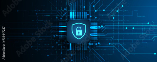 Cyber security and information or network protection. Future cyber technology web services for business and internet project