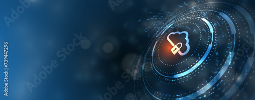 Cyber security and information or network protection. Future cyber technology web services for business and internet project