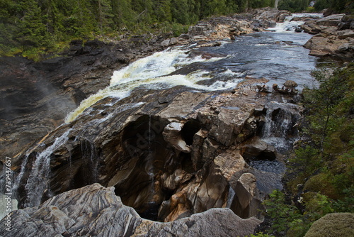 Waterfall Formofossen on the river Sandola at Formofoss in Norway, Europe
 photo