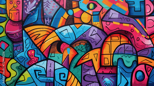 Street art. Abstract background of graffiti painting in colorful colors