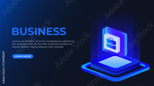 Business isometric vector illustration. Business suitcase icon. good for website, banner and landing page. photo