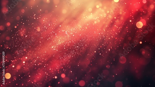 Warm and cozy red abstract background with soft bokeh and festive sparkle. Romantic and elegant red backdrop with glowing texture for Valentine's or Christmas.