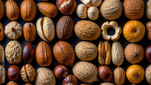 Various nuts close-up. Health or store concept.