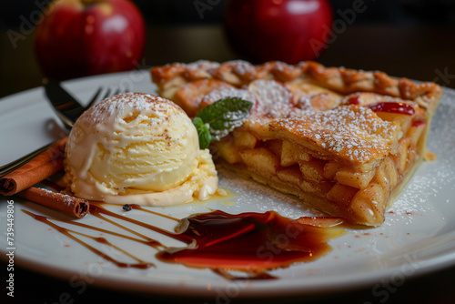 apple pie with whipped cream