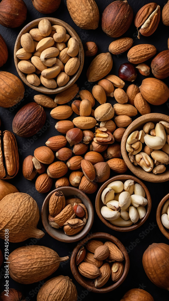 Various nuts close-up. Health or store concept. Various nuts close-up. Health or store concept.