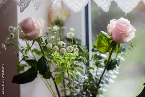 beautiful pink roses romantic mood