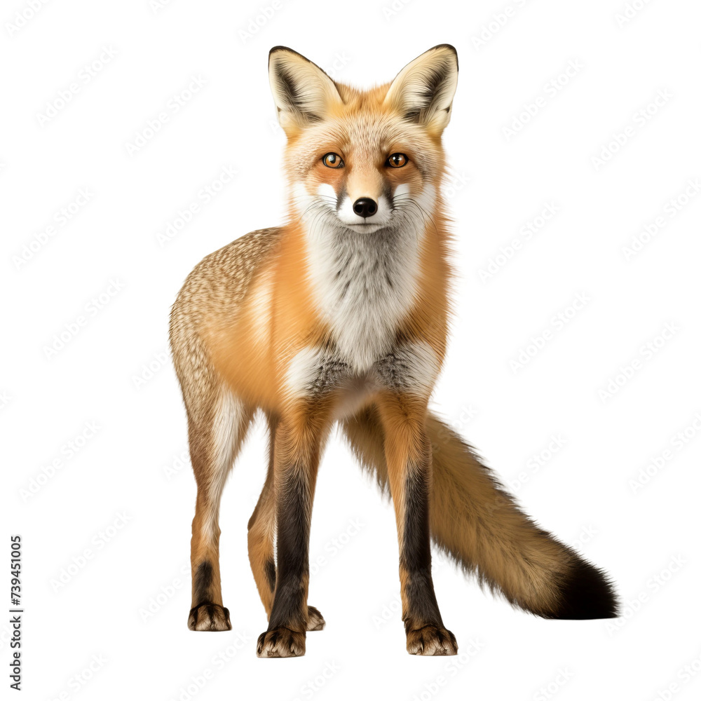 red fox vulpes 4 years old standing