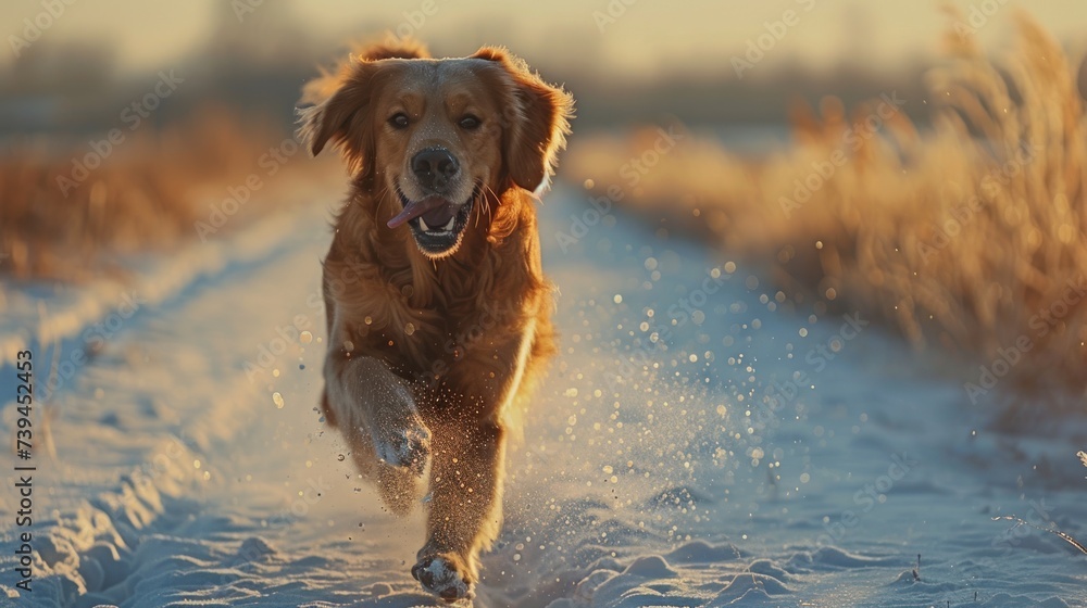 Dog beautiful running on a winter road --ar 16:9 --stylize 250 --v 6 Job ID: 22df43c6-b662-434c-aafb-e1d2d2c0ad99