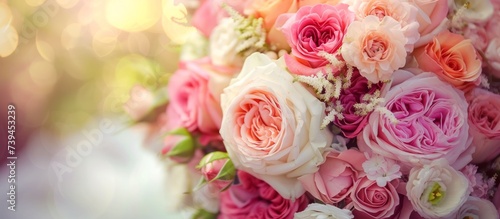 Elegant and delicate pink and white roses bouquet for romantic occasions