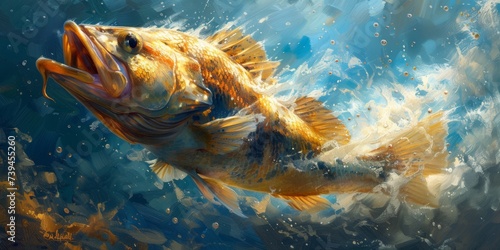 Color paint watercolor art Fish aquarium Animals wildlife illustration
