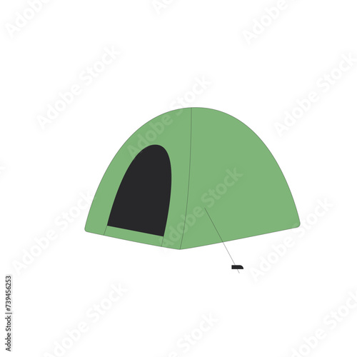 Camping tent isolated on white background. Hiking vacation picnic shelter. Expedition vector flat illustration