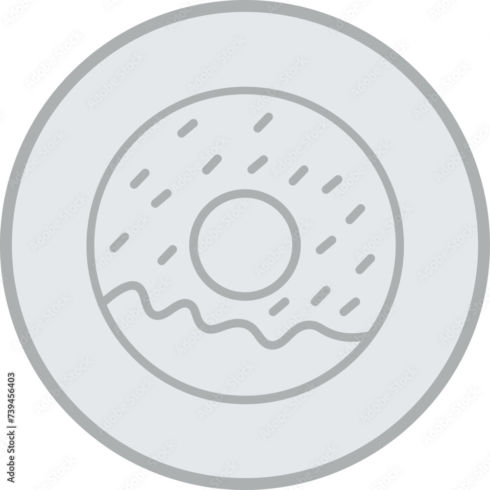 Donuts Grey Line Circle Icon Donuts Grey Line Circle Icon