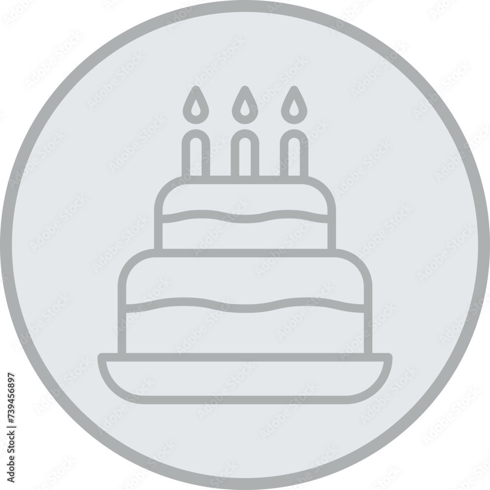 Cake Grey Line Circle Icon Cake Grey Line Circle Icon