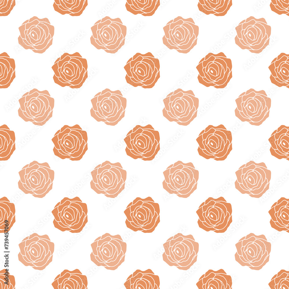 Floral seamless pattern with rose flowers. Simple hand-drawn style. Pretty ditsy for fabric, textile, wallpaper. Digital paper in pink background Floral seamless pattern with rose flowers. Simple hand-drawn style. Pretty ditsy for fabric, textile, wallpaper. Digital paper in pink background
