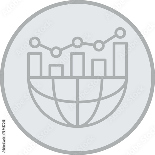 Metrics Grey Line Circle Icon