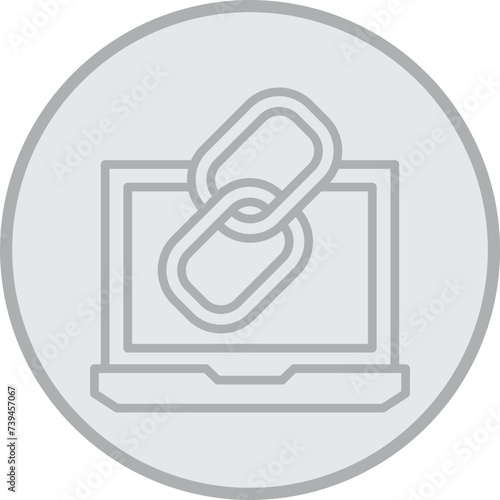 Backlink Grey Line Circle Icon