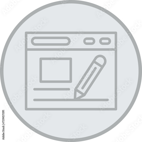 Design Grey Line Circle Icon