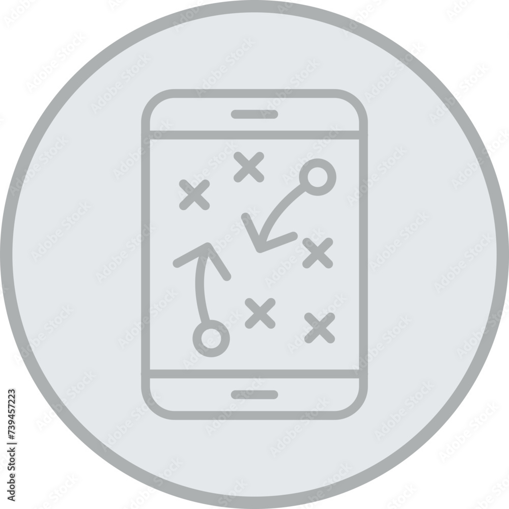 Strategy Planning Grey Line Circle Icon Strategy Planning Grey Line Circle Icon