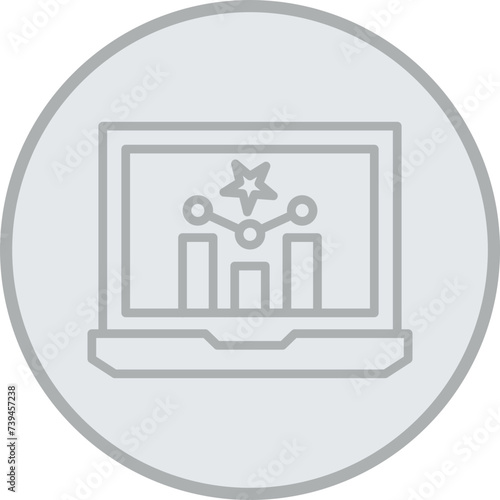 Keyword Ranking Grey Line Circle Icon