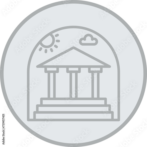 Dome Grey Line Circle Icon