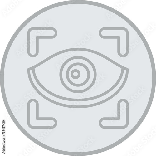 Vision Grey Line Circle Icon