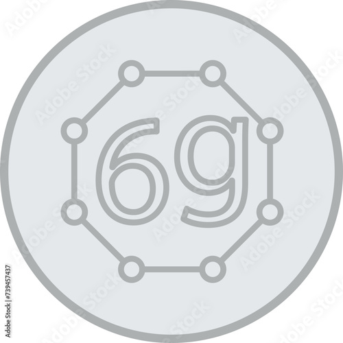 6g Grey Line Circle Icon