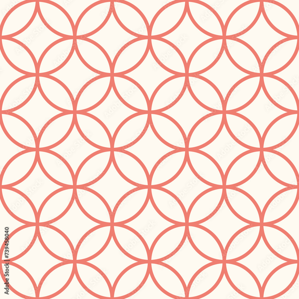 Fototapeta premium Seamless asian background pattern.Abstract geometric circle lines. Traditional japanese ornament.
